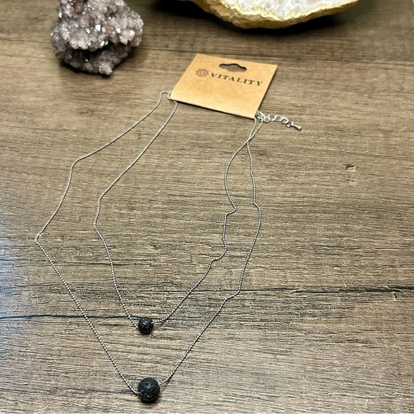 Silver Tone Iron Chain Lava Rock Diffuser Necklace - Picture 1 of 4